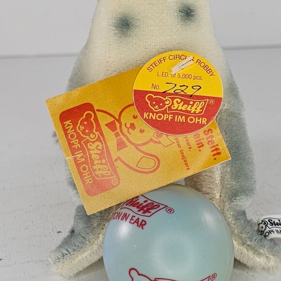 Steiff Limited Edition Circus Robby Seal Plush Toy W/ Tags And Ball #650444 - Picture 3 of 11